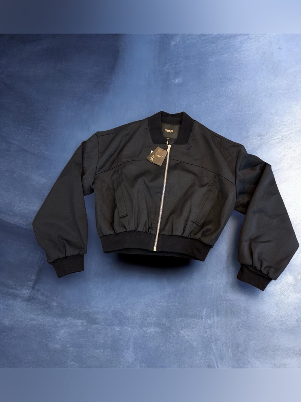 MAJE Zipped Mix Wool Bomber Size Medium